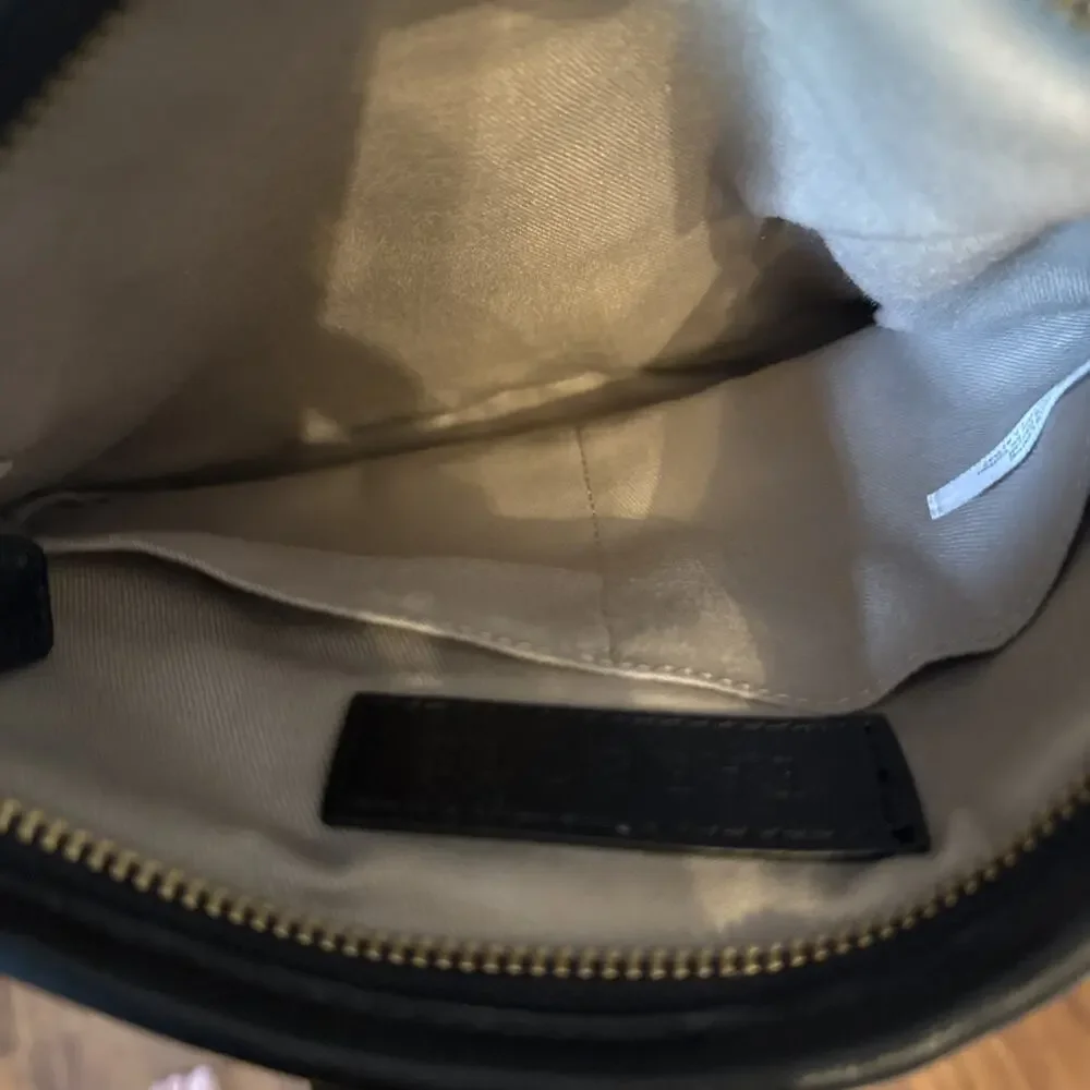 Talbots Black Leather Calfhair Chita Pattern Small Crossbody‎ Purse 9.5x9x3